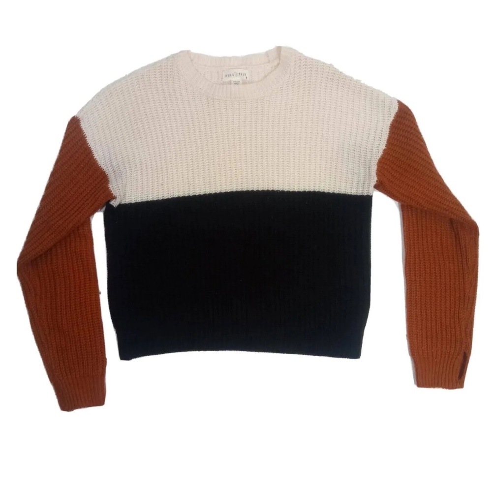 Tilly’s Full Tilt Color Block Cable Knit Sweater